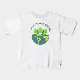 Earth day - invest in our planet Kids T-Shirt